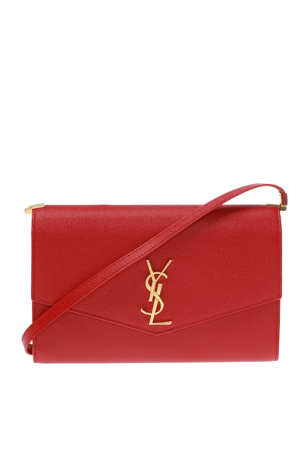 Saint Laurent Uptown Leather Clutch in Red