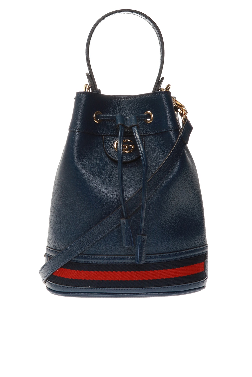 gucci ladies ophidia leather bucket bag in blue