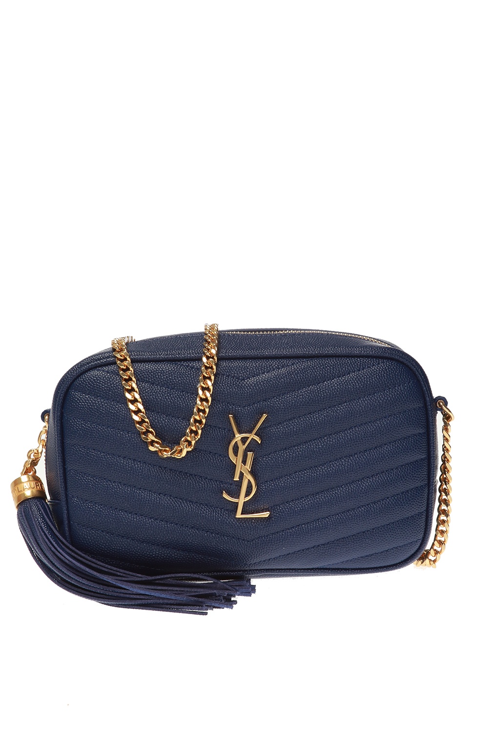 SAINT LAURENT Lou mini quilted textured-leather shoulder bag in 2023