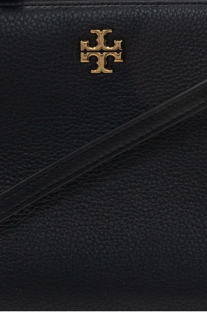 Tory+Burch+Kira+Pebbled+Top+Zip+Crossbody+Classic+Leather+Black+Gold+61385  for sale online