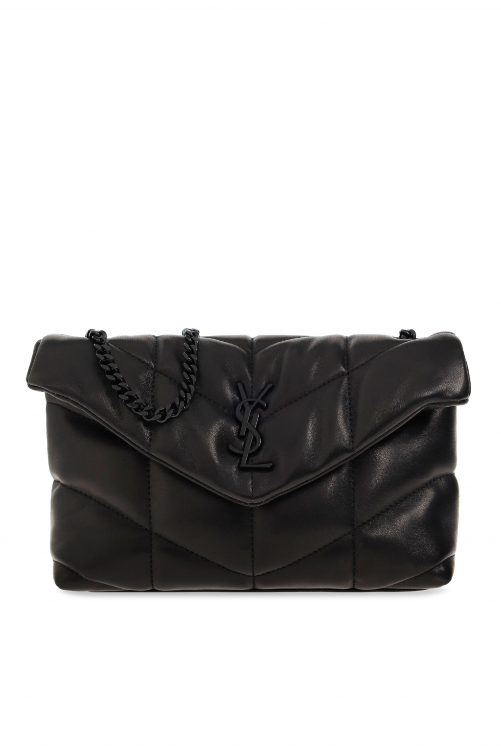 Saint Laurent Toy Loulou Puffer Quilted Leather Shoulder Bag in Dark Honey