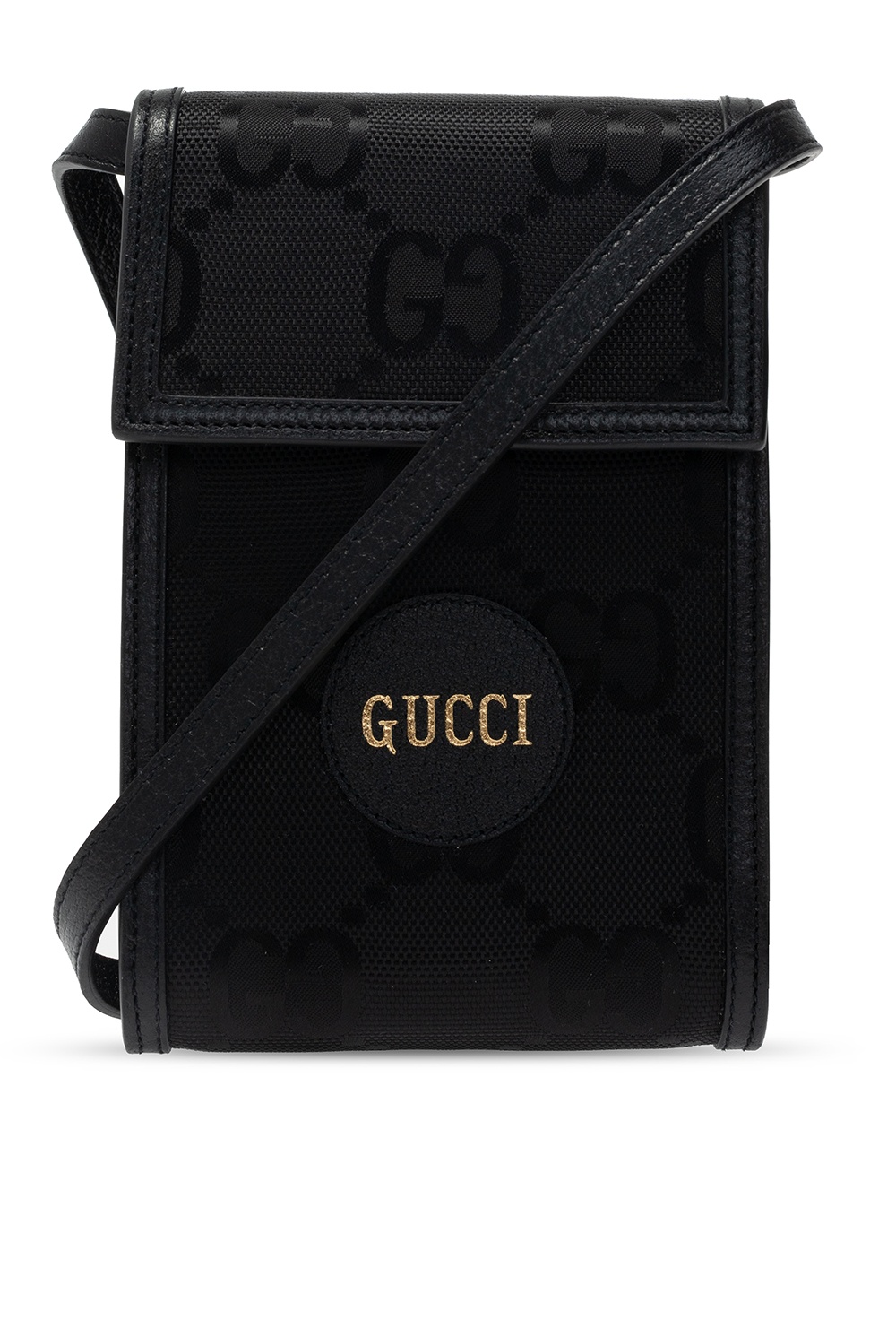 Gucci gucci 1973 handbag in black grained leather