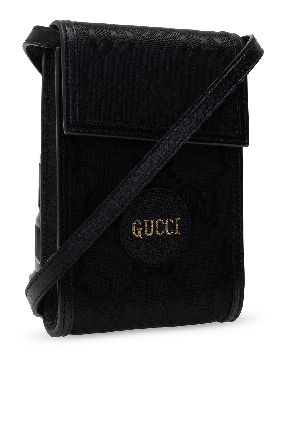 Gucci Bolso bandolera Gucci Suprême GG en lona Monogram revestida negra y cuero negro