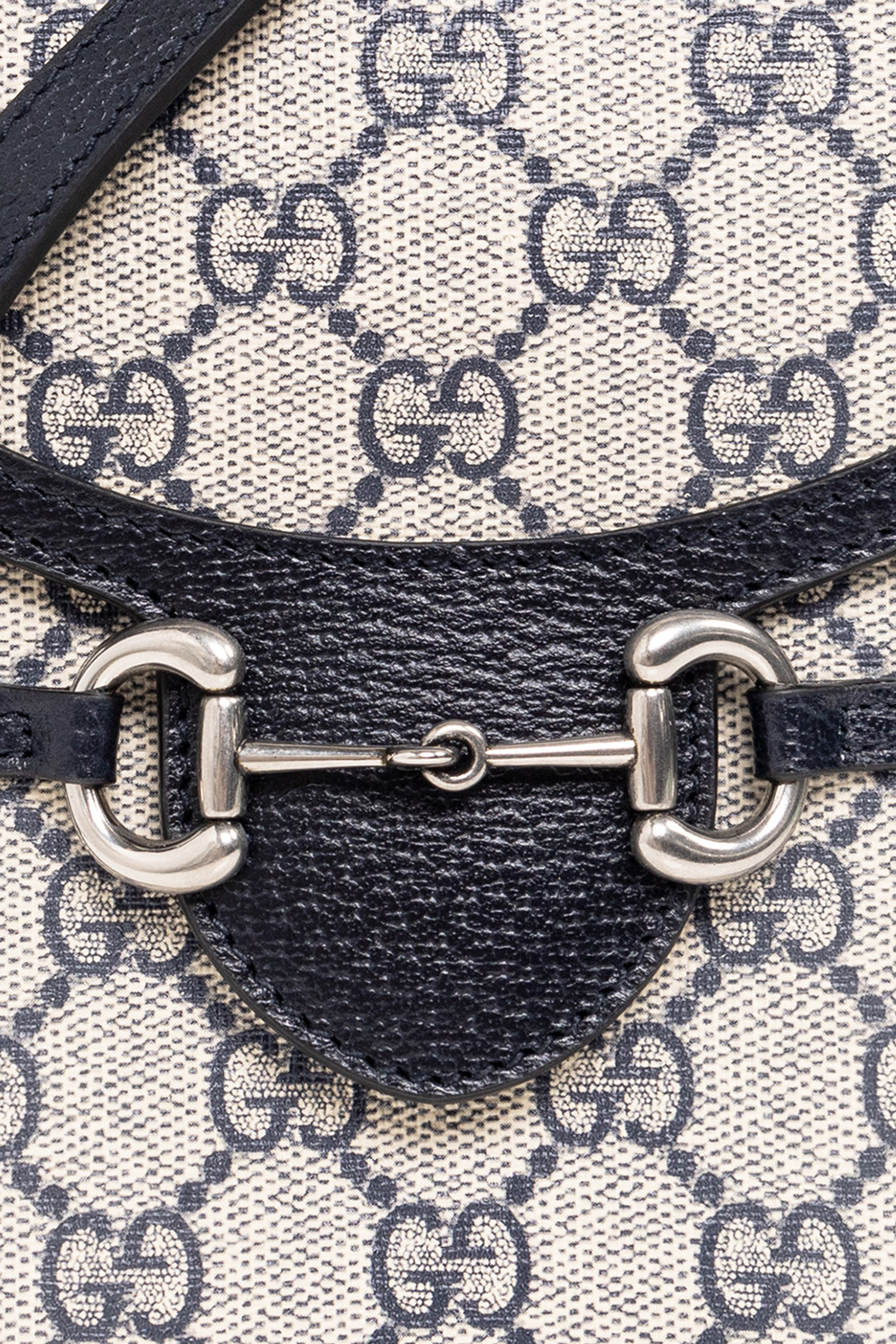 Gucci Horsebit 1955 Logo Canvas Phone Bag Box Shoulder Messenger Bag Mini / Ebony / White Unisex 625615-92TCG-9761