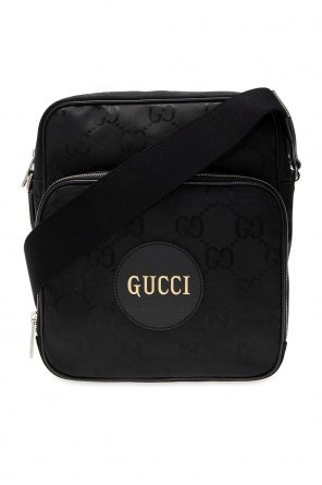 Gucci logo-embossed leather backpack Grau