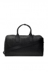 Bottega Veneta BLACK ‘Intreciatto’ weave duffel bag