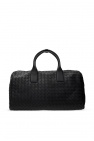 Bottega Veneta BLACK ‘Intreciatto’ weave duffel bag