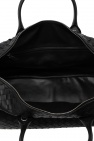 Bottega Veneta BLACK ‘Intreciatto’ weave duffel bag