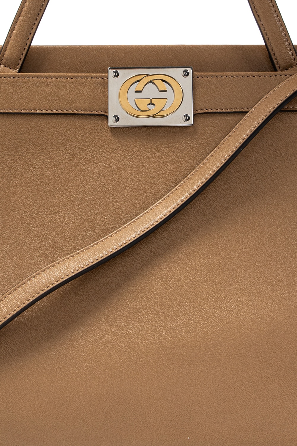 Gucci Borsa engraved gucci Jackie vintage in tela monogram grigia e pelle marrone