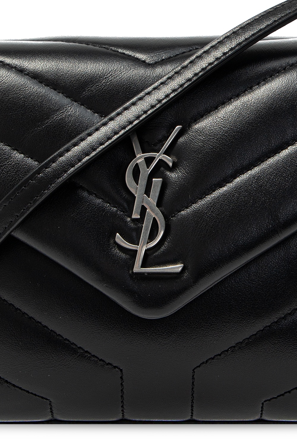 Step 2: Check the YSL metal logo on the front side of the Loulou bag