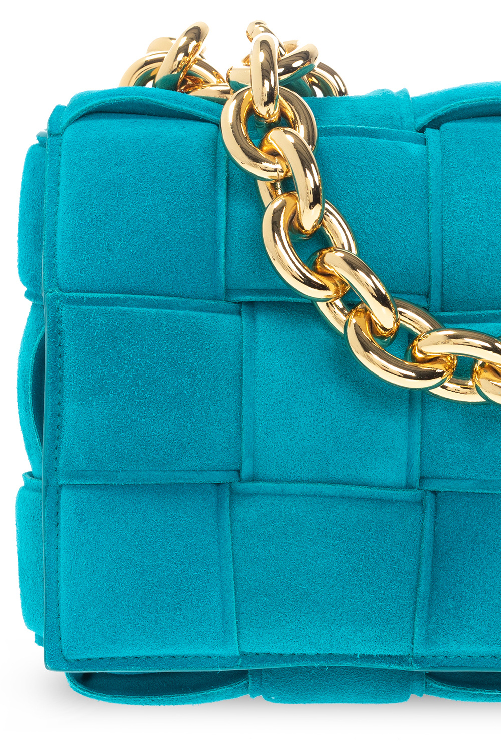 Bottega Veneta® Women's Cassette Badge Holder in Teal washed. Shop