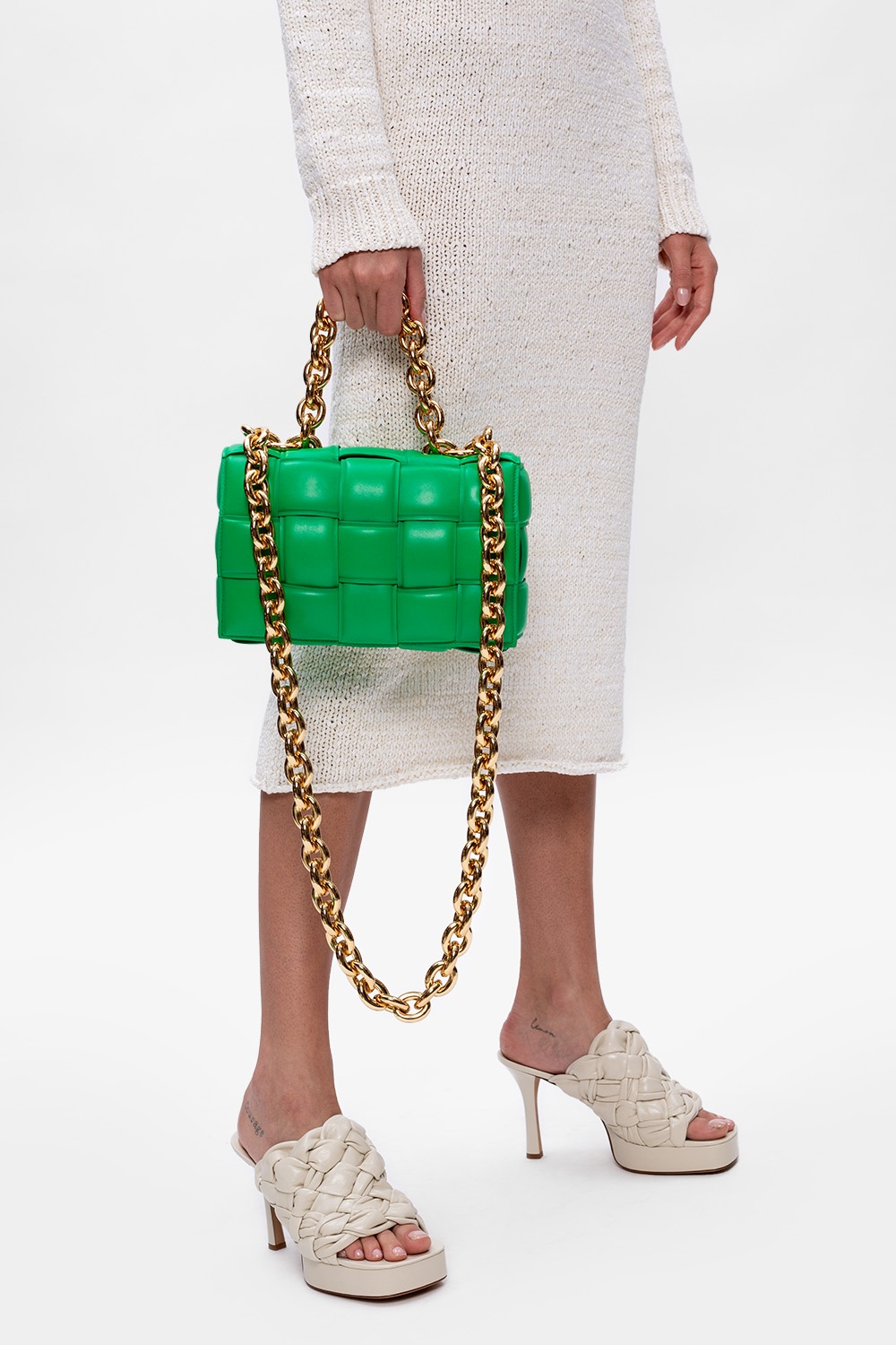 Bottega Veneta Green Chain Cassette Shoulder Bag