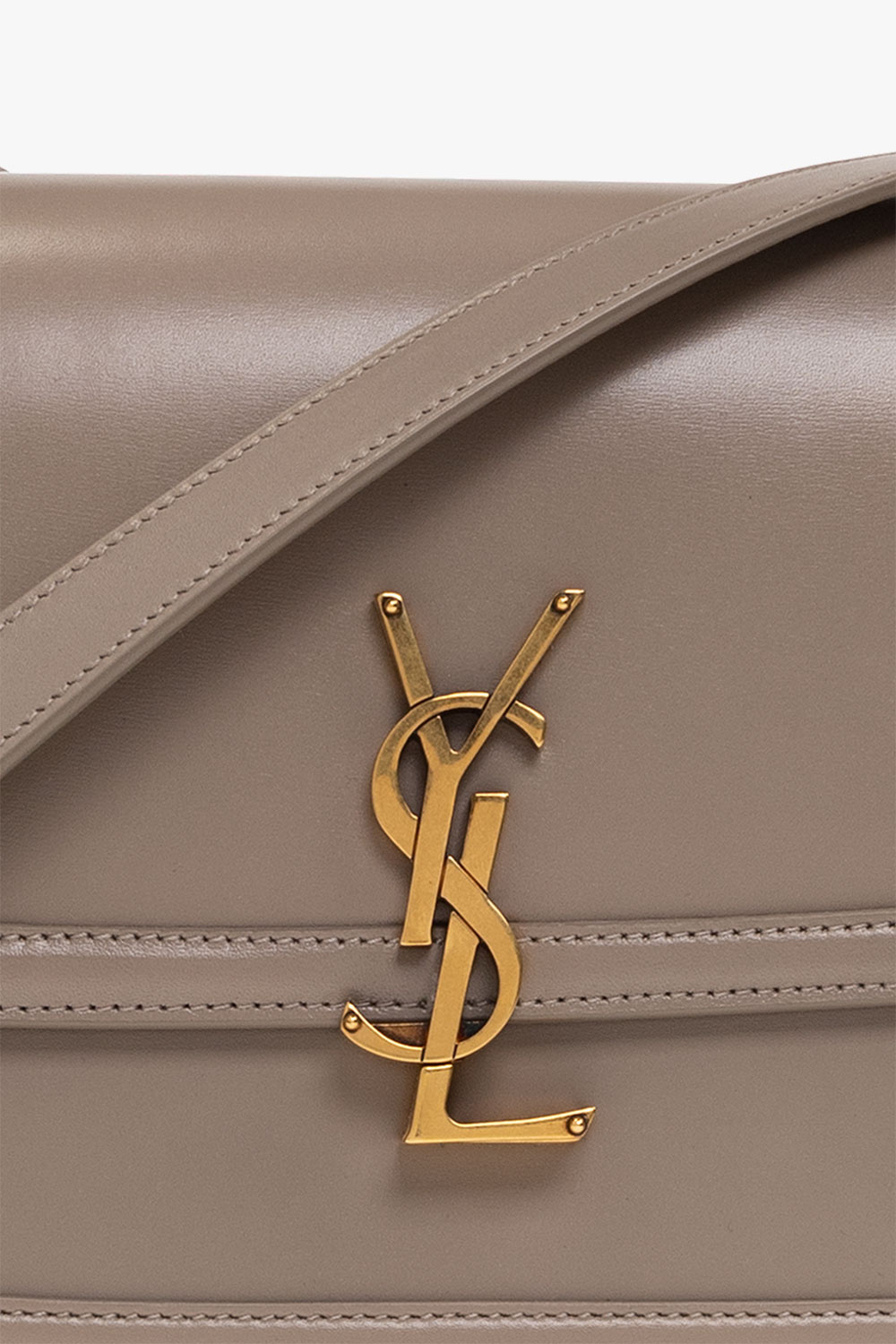 YVES SAINT LAURENT Monogram Sunset Medium Leather Shoulder Bag Beige