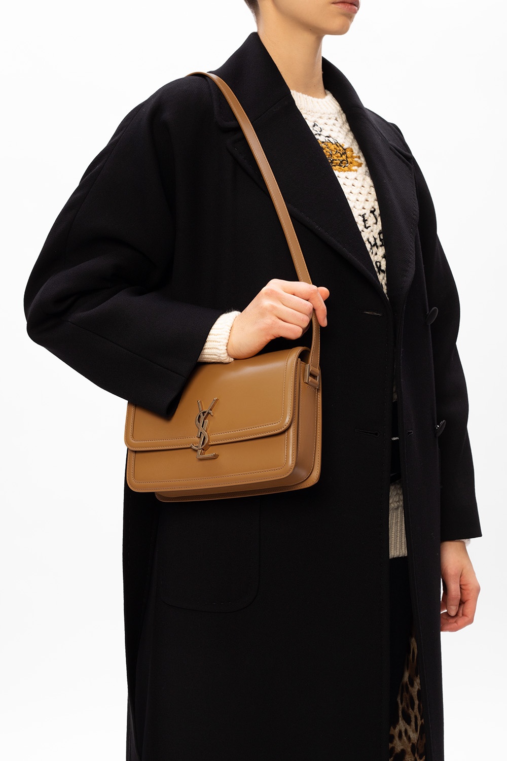 Saint Laurent Solferino Medium Shoulder Bag in Brown for Men