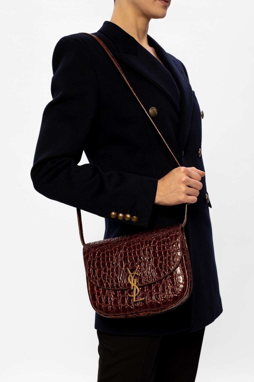 Saint Laurent Kaia Small Croc-effect Leather Shoulder Bag