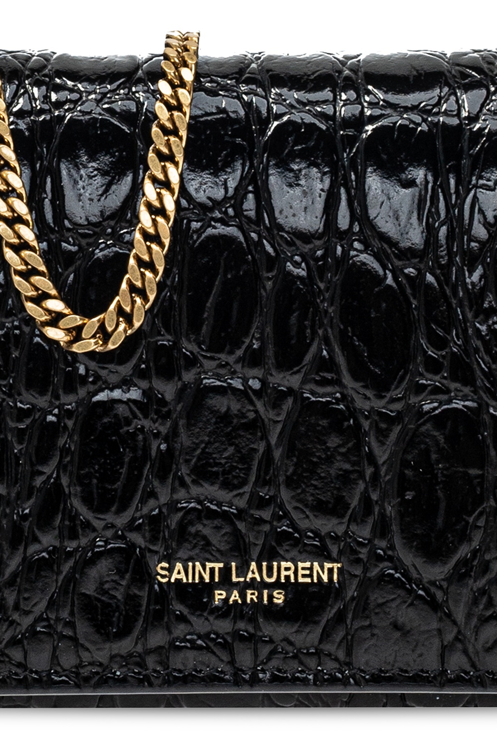 Saint Laurent Leather wallet with chain