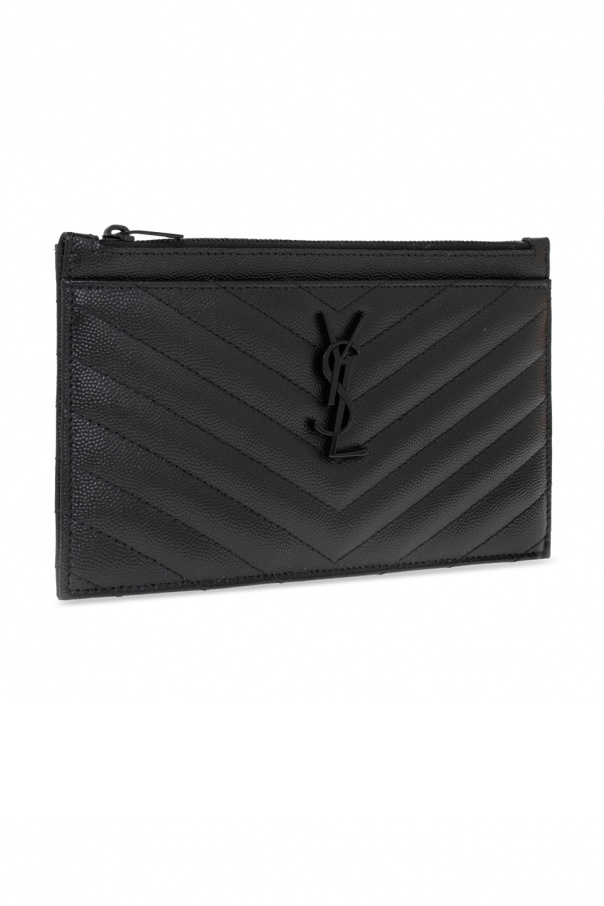 MONOGRAM Large bill pouch in grain de poudre embossed leather , Front view