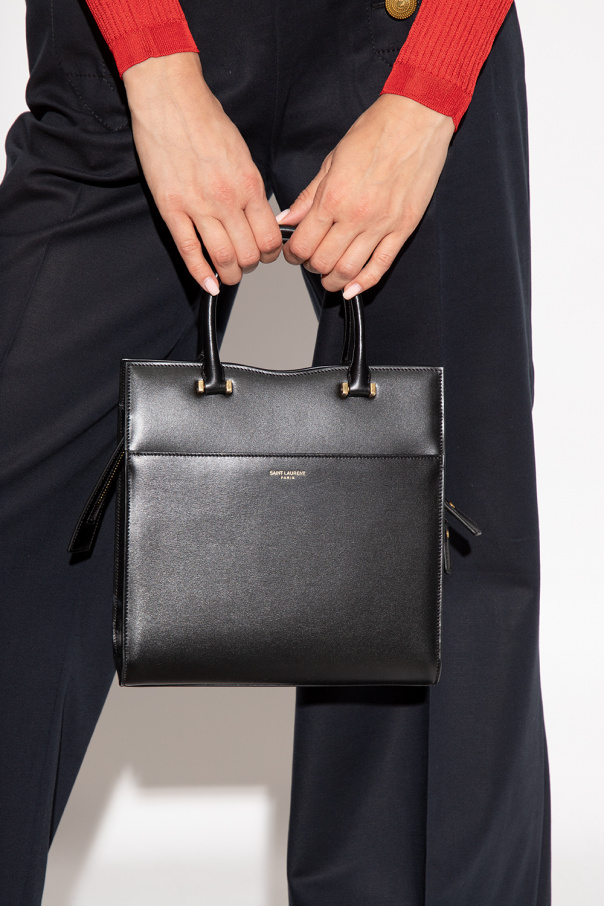 Yves Saint Laurent Grey Leather Large Uptown Satchel Shoulder Bag