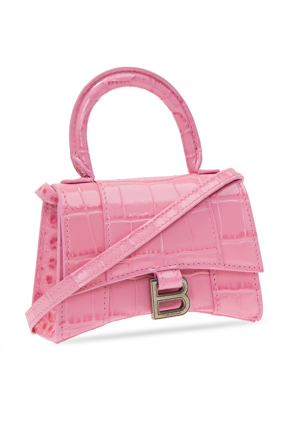 Balenciaga Pink Mini Hourglass Top Handle Bag