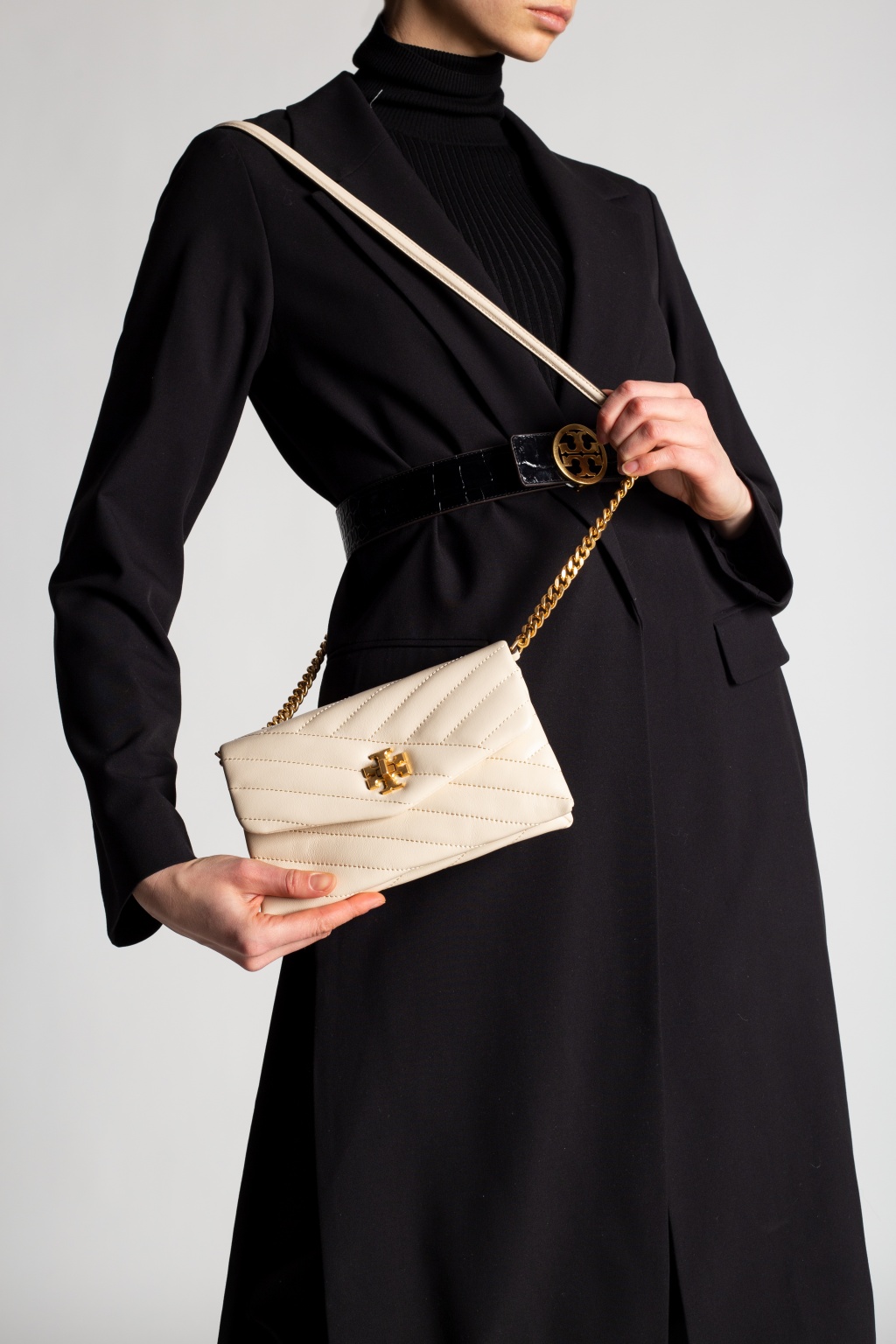 ANINE BING Nico striped shoulder bag | Tory Burch 'Kira' wallet on strap |  IetpShops | Women's Accessories