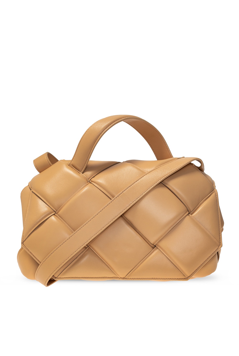 Bottega Veneta // Brown Leather Intrecciato Shoulder Bag – VSP