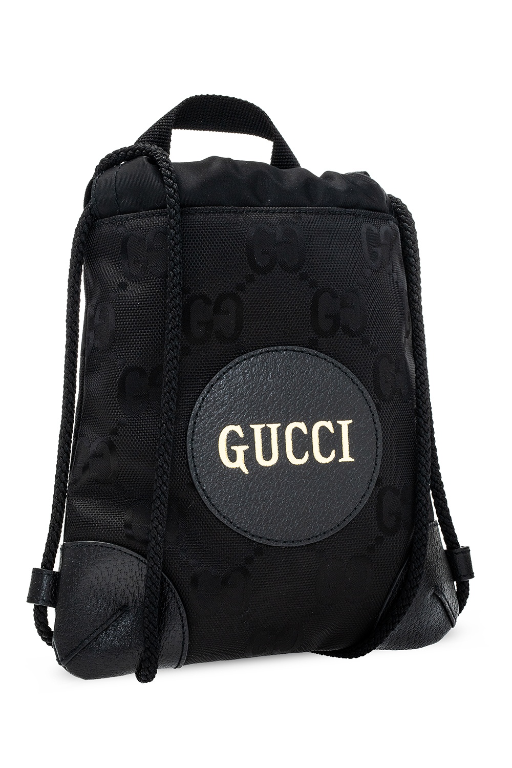 Men's GUCCI Logo Leather Logo Nylon Large Capacity schoolbag Backpack -  KICKS CREW