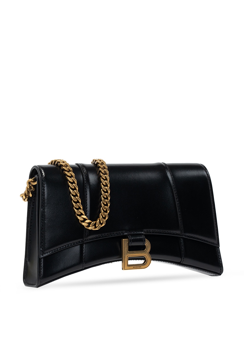 Stretched Hourglass Leather Shoulder Bag in Black  Balenciaga  Mytheresa