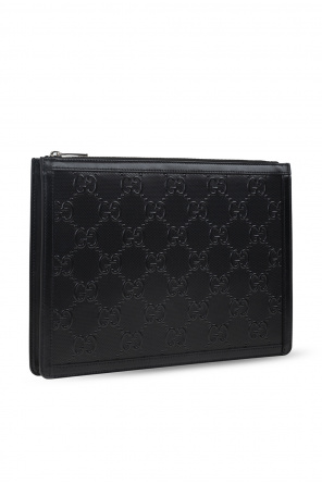 Gucci grid ‘GG’ pouch with logo