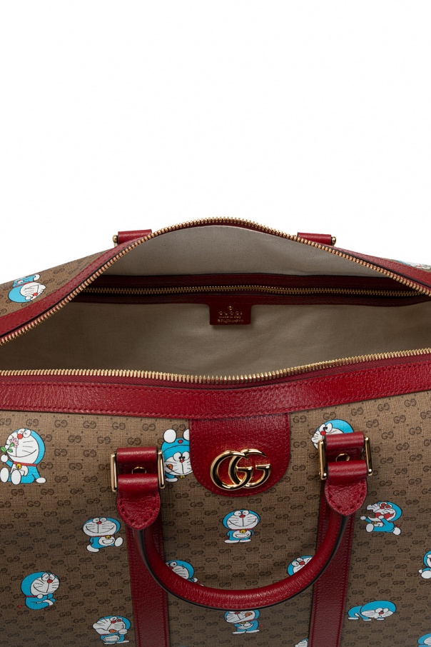 GUCCI X DORAEMON GG Supreme Canvas Duffle Shoulder Bag Beige 647815