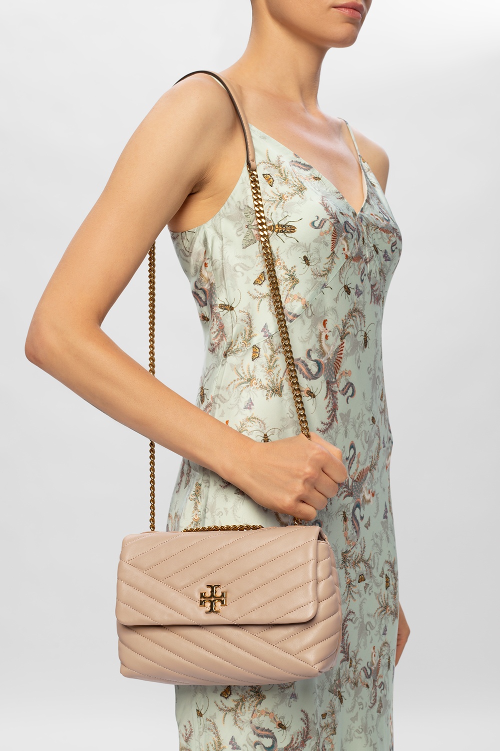 Tory Burch- Kira Small Leather Shoulder Bag- Woman- Uni - Beige
