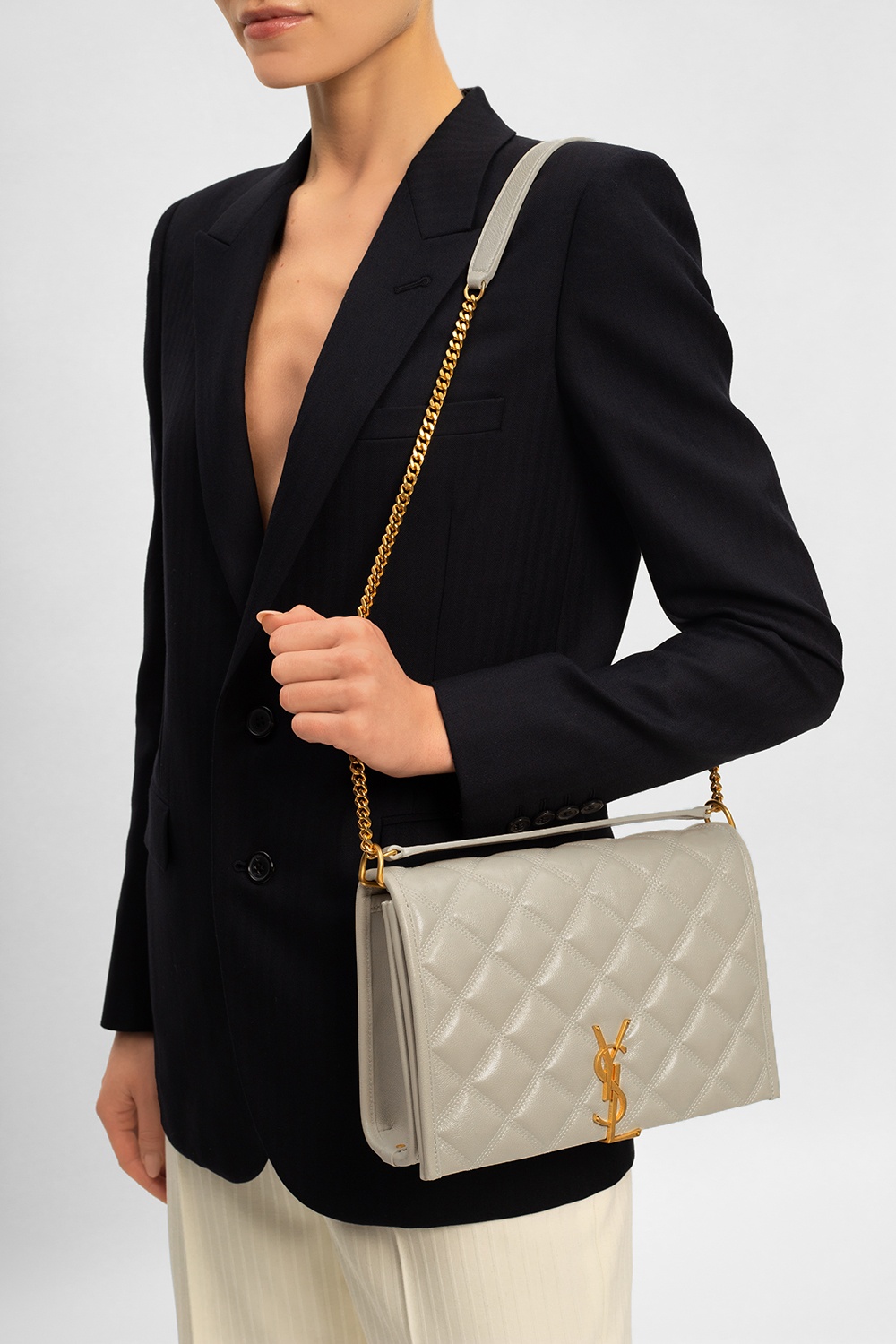 Yves Saint Laurent Becky Quilted Leather Shoulder Chain Bag