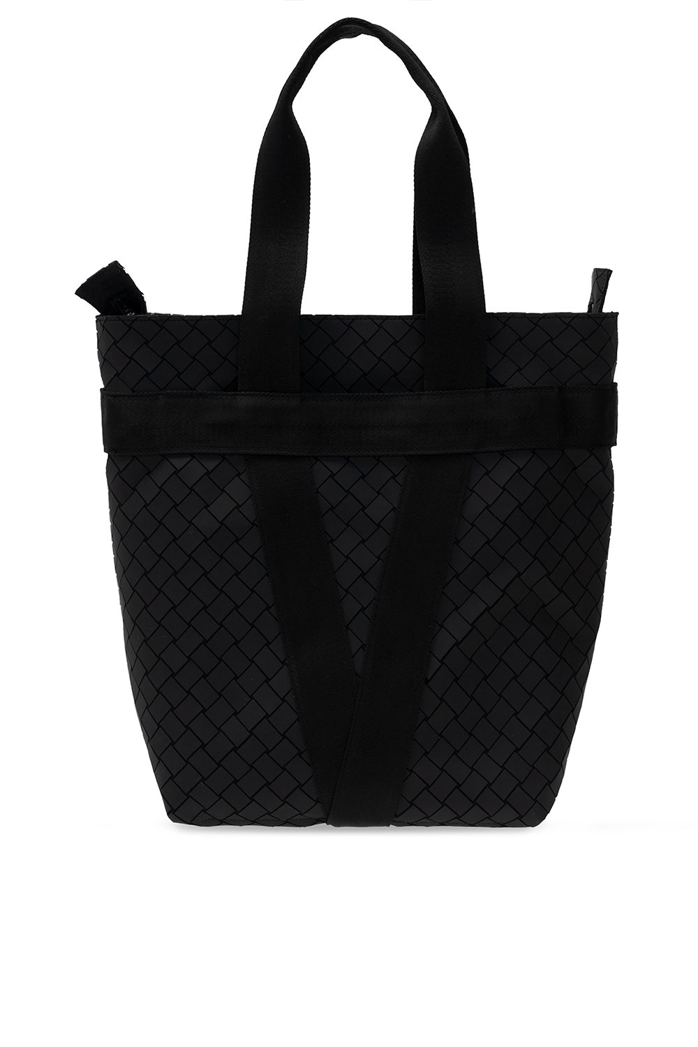 Bottega Veneta Black Rubber Intrecciato Tote Bottega Veneta