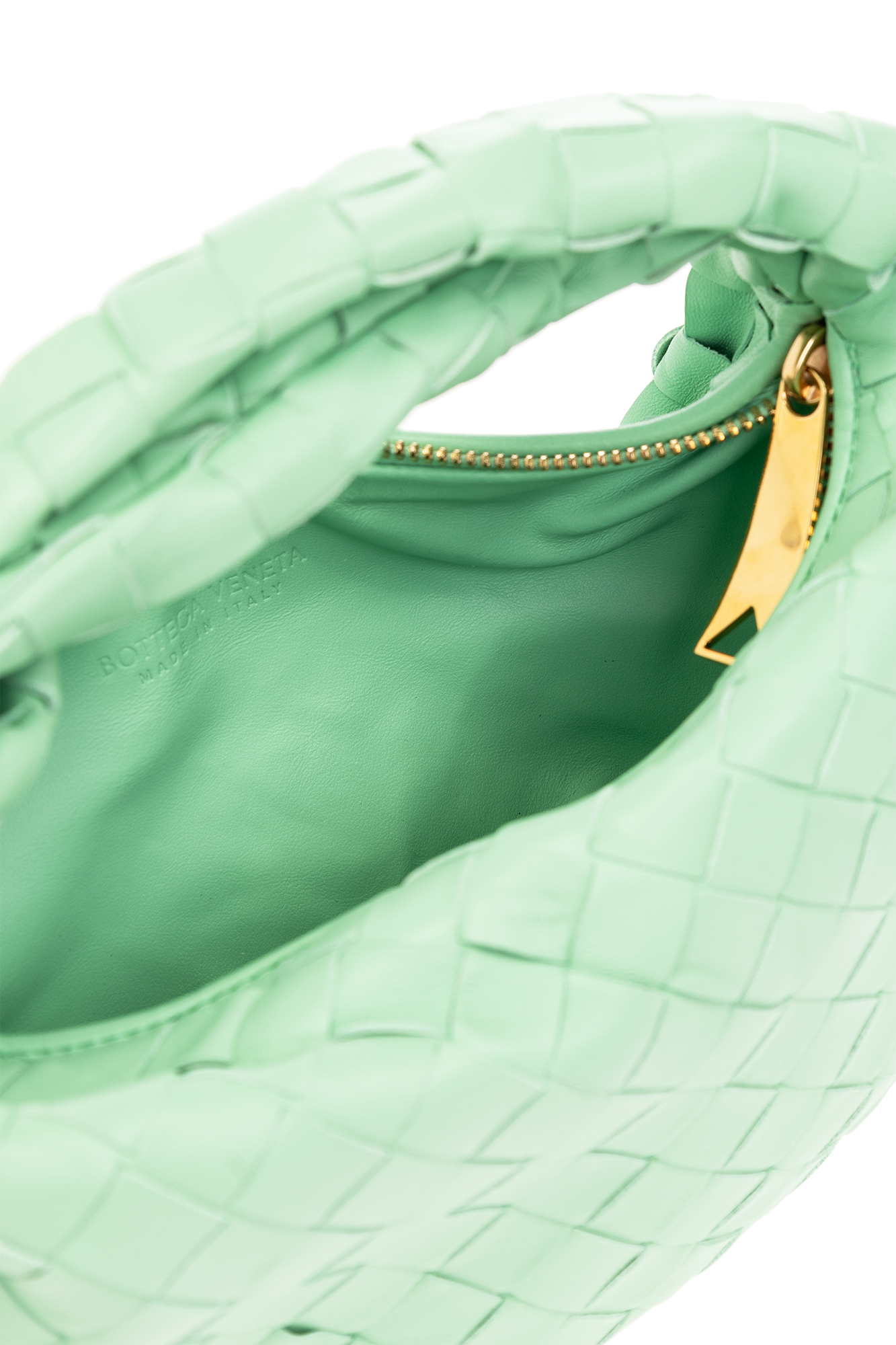 Bottega Veneta Jodie Top Handle Bag Mini Intreccio Green in Lambskin  Leather with Gold-tone - US