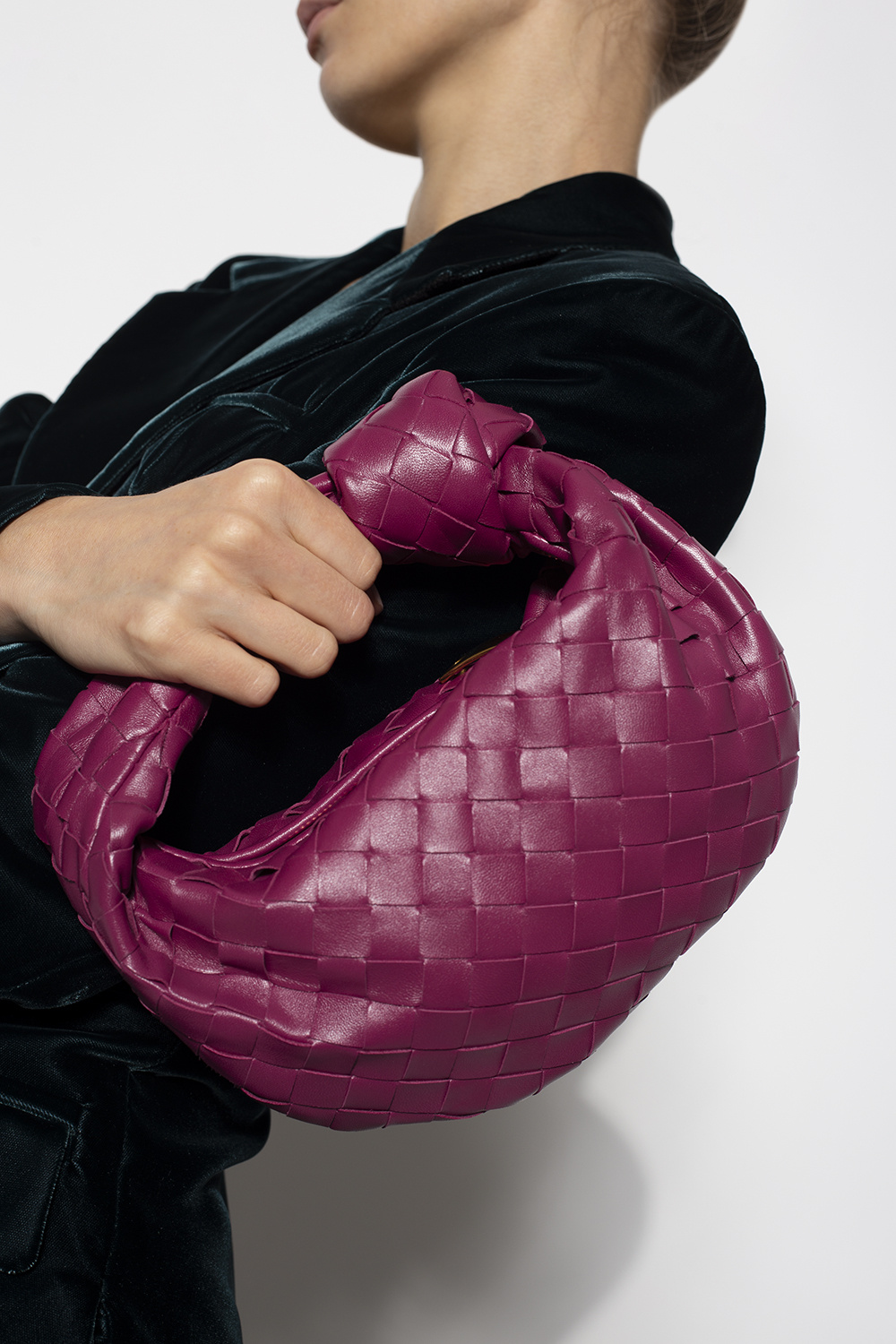 Jodie mini knotted crystal-embellished leather shoulder bag