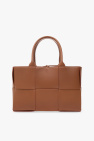bottega veneta veneta handbag in taupe intrecciato leather