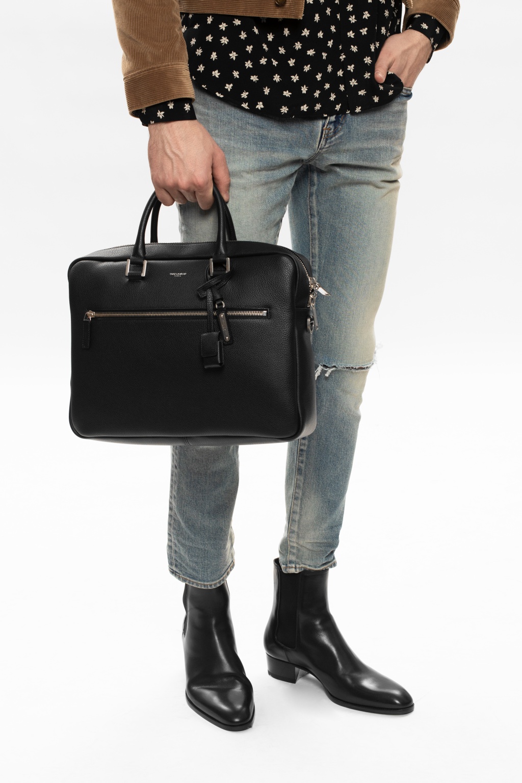 Saint Laurent Leather laptop bag | Men's Bags | Vitkac