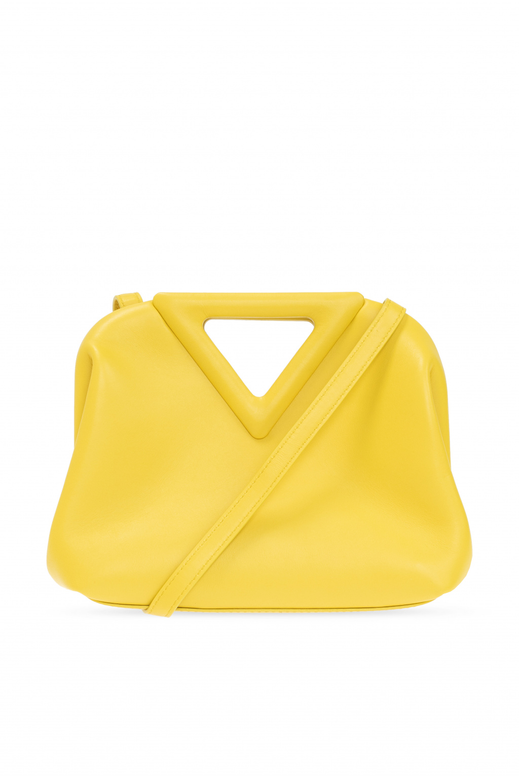 Bottega Veneta - The Point Triangle Yellow Leather Small Bag