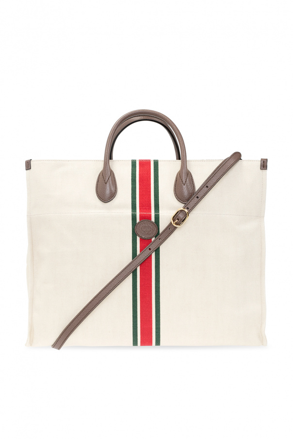 gucci Gold Linen shopper bag