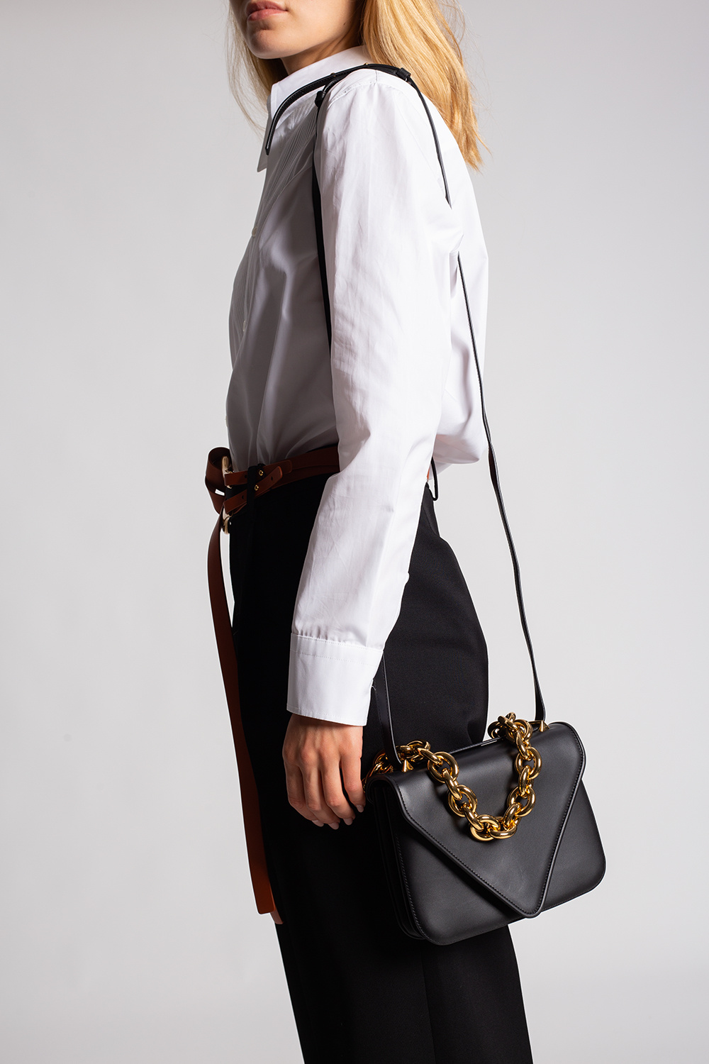 The Mount Small Leather Shoulder Bag By Bottega Veneta