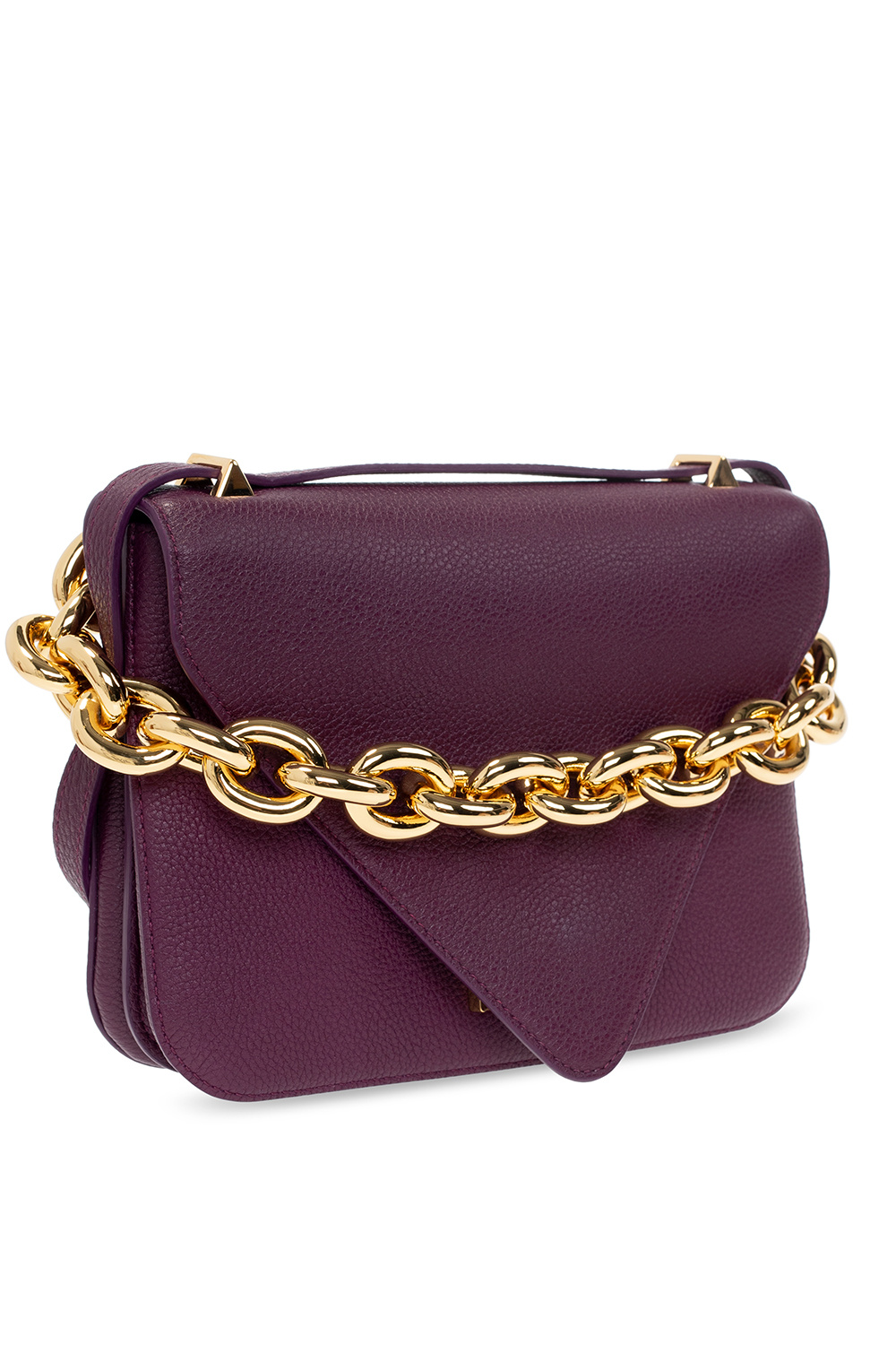 Bottega Veneta - Mount pebbled-leather Shoulder Bag Purple - Onesize