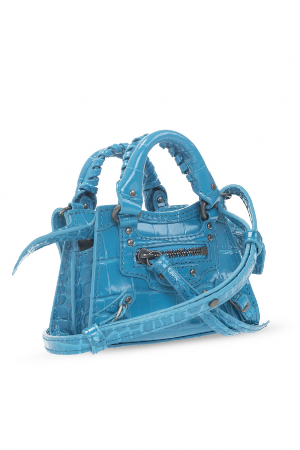 Balenciaga City Nano Shoulder Bag Blue Leather