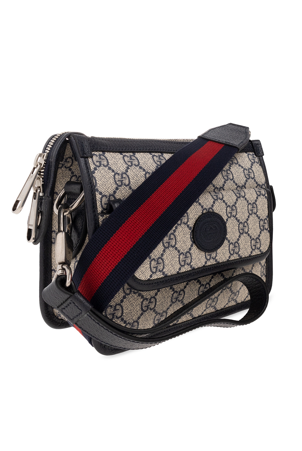 Gucci GUCCI GG Marmont Mini Matelassé Leather Shoulder Crossbody Bag Black Cerise 574969