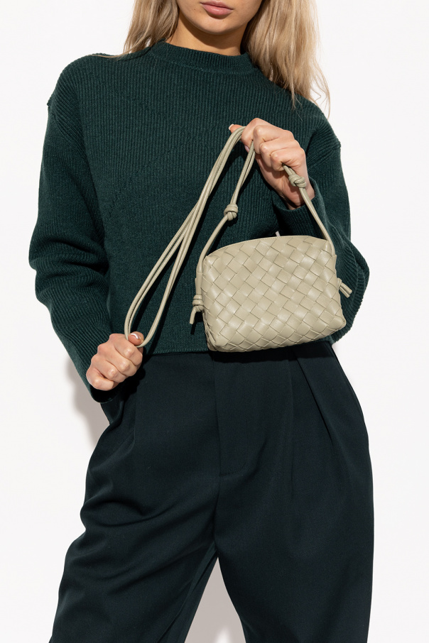 Green Loop small Intrecciato-leather shoulder bag, Bottega Veneta