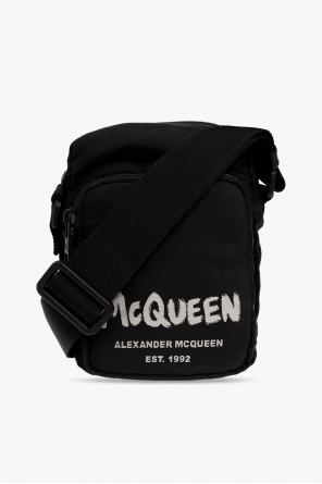 Alexander McQueen logo-embroidered padded coat