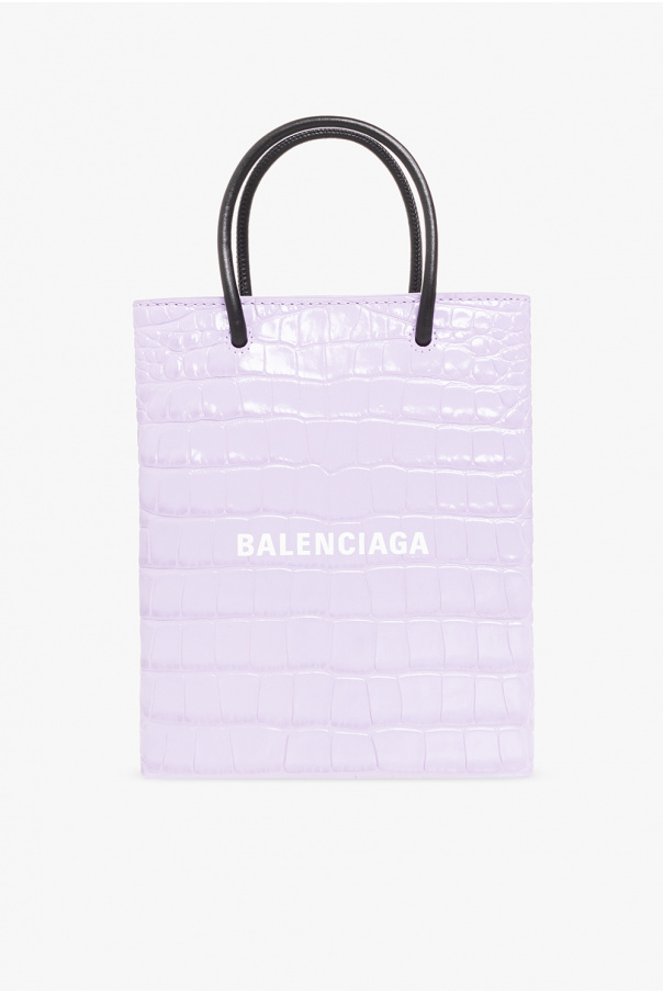 Balenciaga Leather shoulder crystal-embellished bag