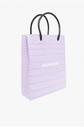 Balenciaga Leather shoulder crystal-embellished bag