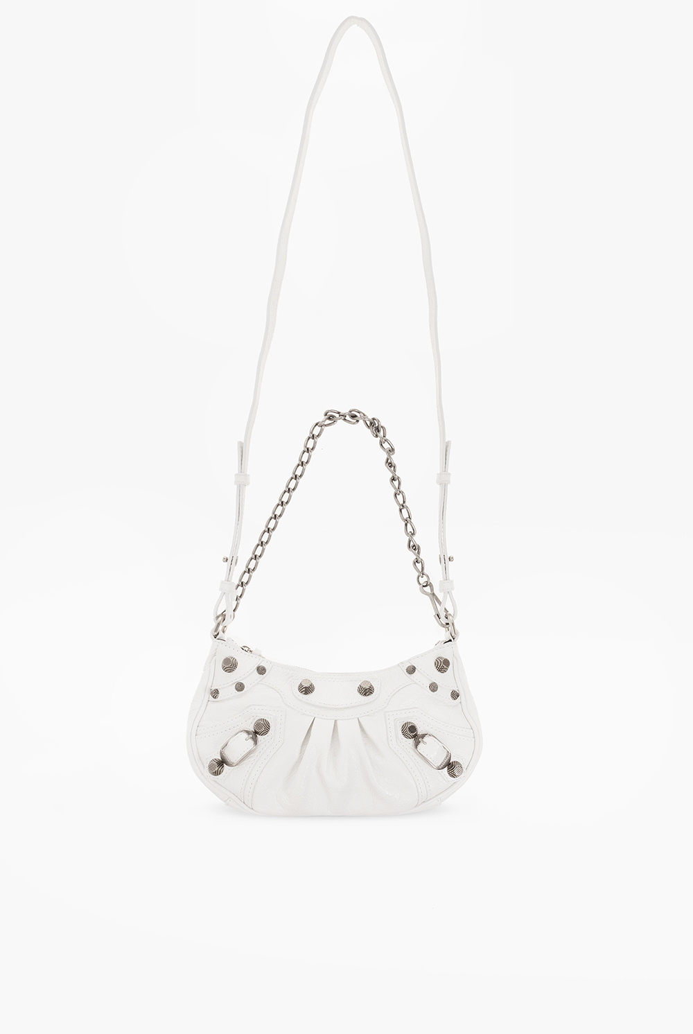 Le Cagole mini studded neon textured-leather shoulder bag