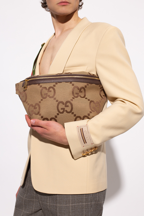 Gucci Sac à main Gucci Jackie en toile monogram beige et cuir marron