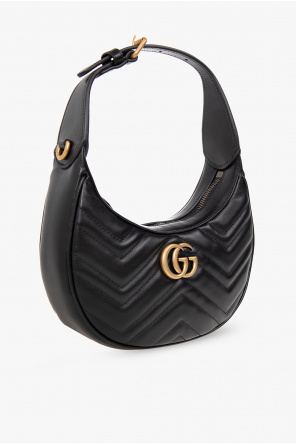 gucci tan ‘GG Marmont Mini’ shoulder bag
