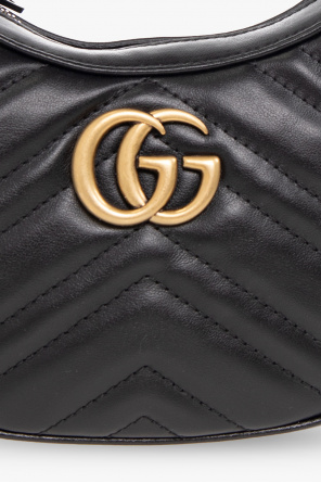 gucci tan ‘GG Marmont Mini’ shoulder bag